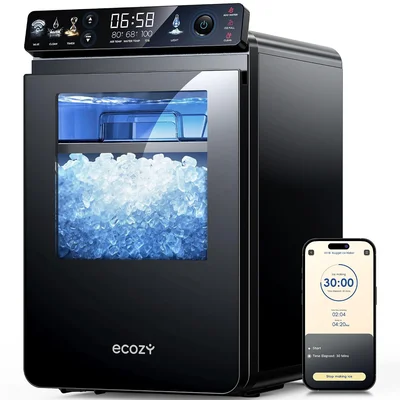 ecozy Nugget Ice Maker Countertop Smart Ice Machine with APP Control f