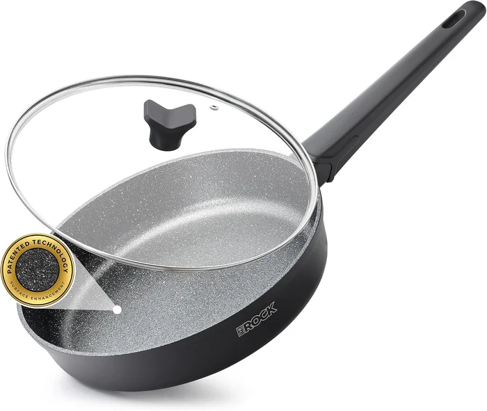 THE ROCK SOHO 8-Inch Non Stick Frying Pan with Lid, Heat-Resistant Han