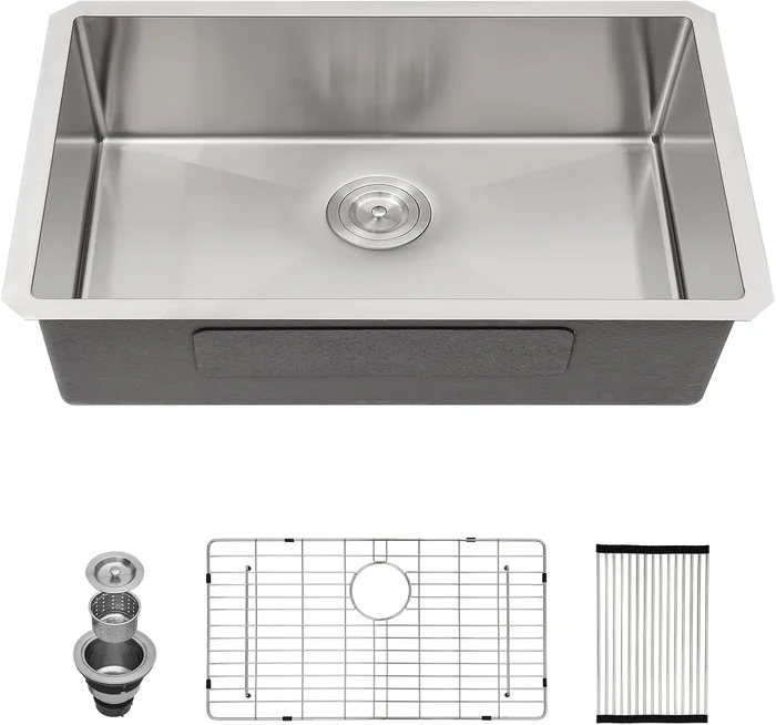 30 Inch Undermount Stainless Steel Kitchen Sink Durable Single Bowl Mo