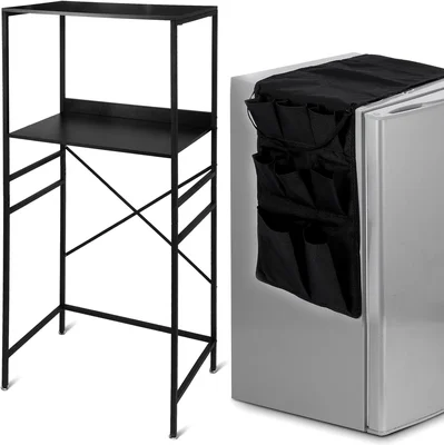 Weysat Dorm Essentials Mini Fridge and Microwave Stand Organizer Over