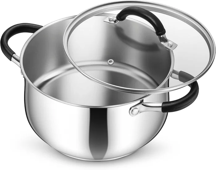 P&P CHEF 5 Quart Stainless Steel Stock Pot, Cooking Pot with Visible L