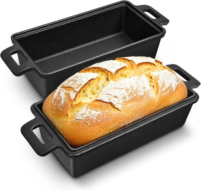 9×5 Inch Cast Iron Loaf Pan with Lid – 2-in-1 Heavy-Duty Oven-Safe Pan