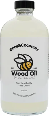 Bees&Coconuts 16oz All-Natural Wood Cutting Board Oil with Fractionated