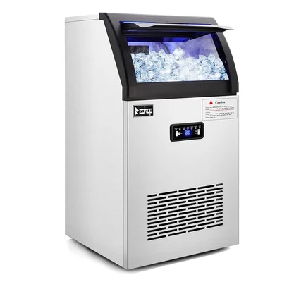 ZOKOP Commercial Stainless Steel Vertical Ice Maker 120 lbs 24 Hours S