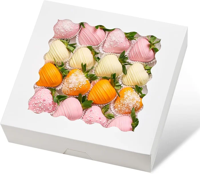 Ocmoiy Pie Boxes with Window 9x9x2.5 Inches 20 Pack for Cookies and Pa
