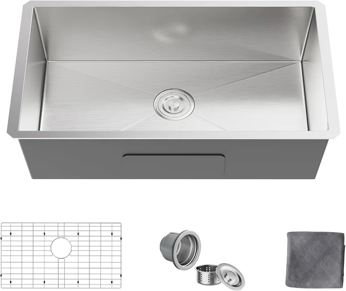 MAYESAR 28 Inch Undermount Kitchen Sink 16 Gauge Stainless Steel Singl