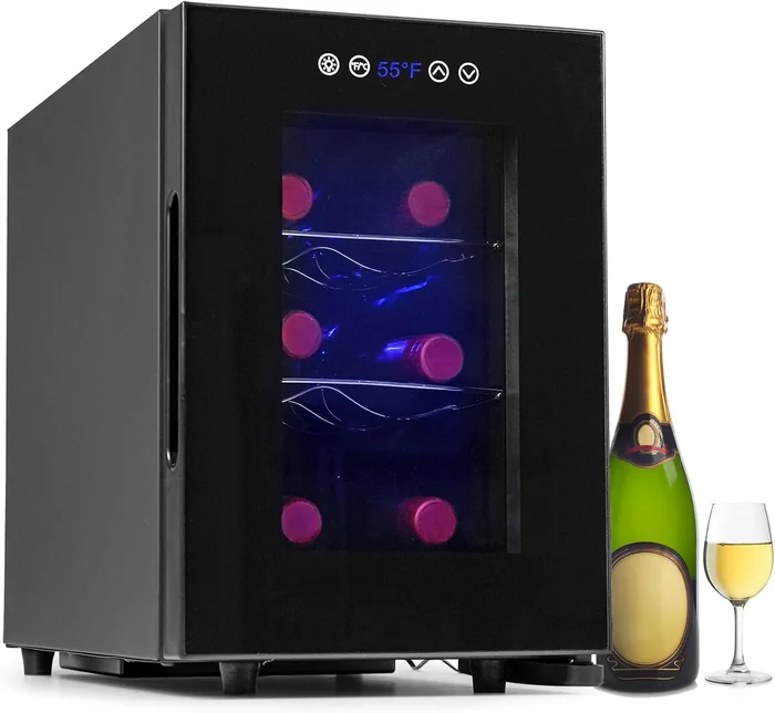 Iceblue Wine Fridge Digital Temperature Control White And Red Wine 6 B