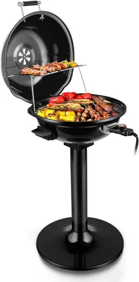Techwood 1600W Indoor Outdoor Electric BBQ Grill 15 Servings Double La