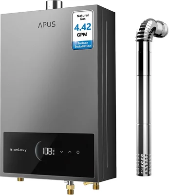 APUS Natural Gas Tankless Water Heater 95000 BTU 4.42 GPM Indoor Energ