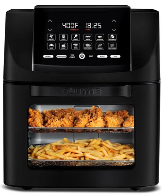 Gourmia 14 Qt Air Fryer Rotisserie Oven with Window, Black for Home Ki
