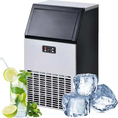 Stainless Steel Commercial Ice Maker Producing 45kg Daily with Drain H