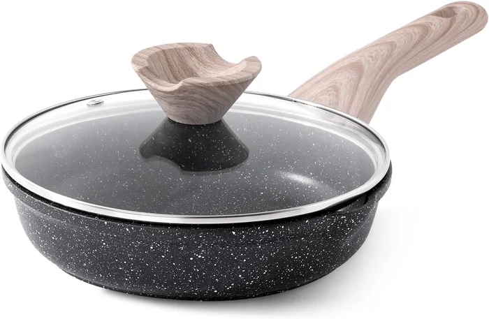 Kordisen Non Stick Frying Pan Skillet with Lid, 8 Inch Small Egg Pan