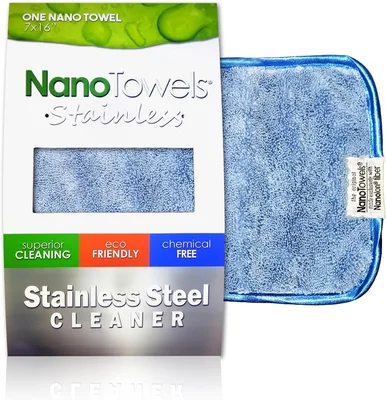 Nano Towels Chemical Free Stainless Steel Cleaner Reusable Wipe Cloth 