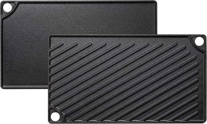 EWFEN Reversible Grill/Griddle 16.7x9.5'' Pre-Seasoned Cast Iron Gridd