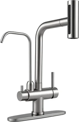 Waterfall Kitchen Faucet with Water Filter Upgraded Separate Drinking 