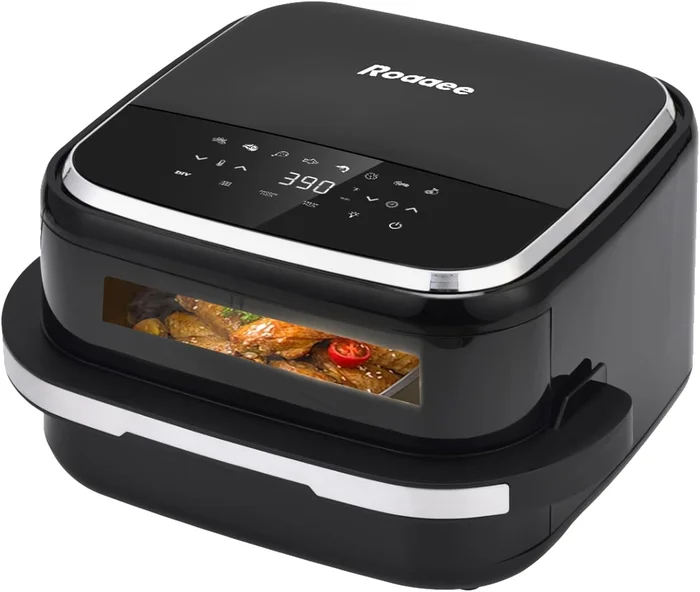 4.5QT 11-in-1 Flat Air Fryer Pizza Oven with Superior Top and Bottom A