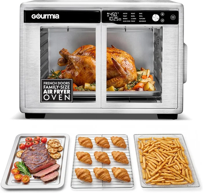 Gourmia 37 Qt French Door Air Fryer Oven with FryForce 360° Convection