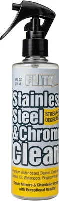FLITZ Stainless Steel and Chrome Cleaner Spray, 8oz USA-Made Bottle fo