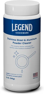 LEGEND COOKWARE Stainless Steel Powder Cleaner 12oz Removes Tough Stai