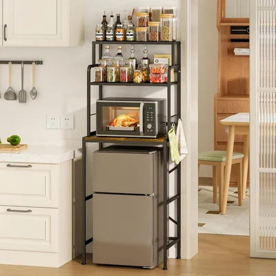 Yuyetuyo 3 Tier Mini Fridge Stand Shelf with Extra Storage Space for K