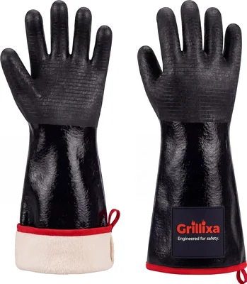 Extra-Thick Cotton Lining 932°F Heat Resistant BBQ Grill Gloves 14 Inc