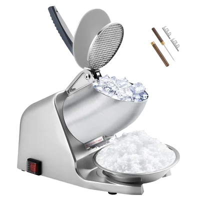 Electric Ice Crusher and Ice Shaver 186 lbs/hr Dual Blade High Perform