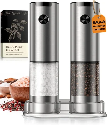 Electric Salt and Pepper Grinder Set Battery Automatic Salt and Pepper