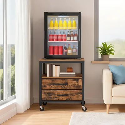 MAHANCRIS Mini Fridge Stand 4-Tier Mobile Printer Stand Mini Fridge Ta