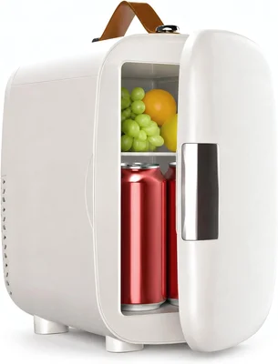 FANSEXPERT Cosmetic Fridge, Portable Mini Fridge for Skincare Food Dri