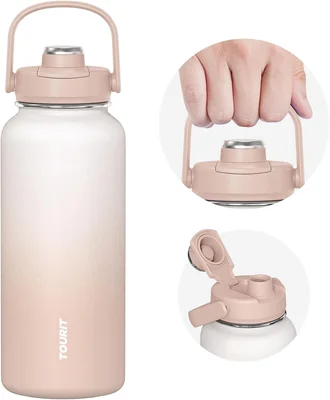 TOURIT 24 oz Insulated Stainless Steel Water Bottle, Khaki