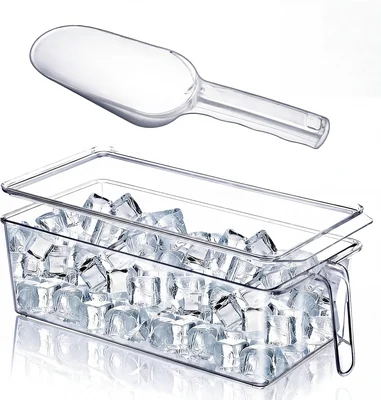 Ice Storage Bin for Freezer 12.4 x 5.91 x 3.94 Inches Organizer Contai