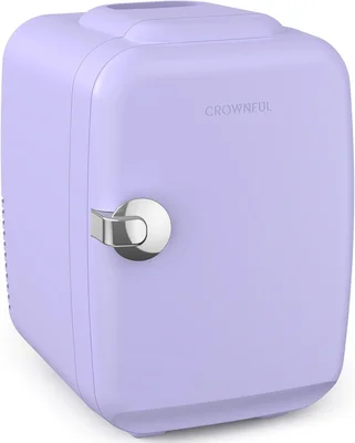 CROWNFUL Mini Fridge 4 Liter Portable Cooler and Warmer Personal Refri
