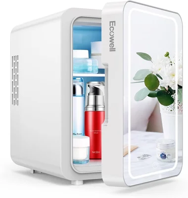 ECOWELL Skin Care Fridge for Cosmetic Mini Skincare Fridge with LED Mi