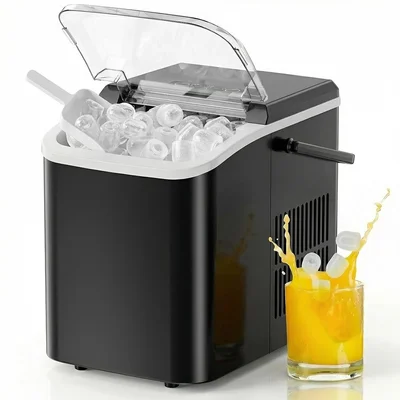 NEWBULIG Portable Countertop Ice Maker Machine with Handle for Home an