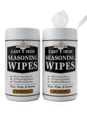 Cookware Care Cast Iron Seasoning Oil Wipes 100 Count Made in USA with