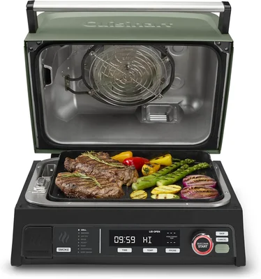 Cuisinart Outdoor Electric Grill 8-in-1 Air Fryer Grill Smoker 154 Squ