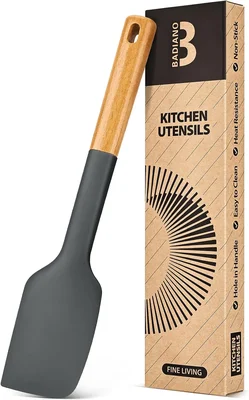 Badiano Silicone Heavy-Duty Spatula with Rubber Scraper Designed for S