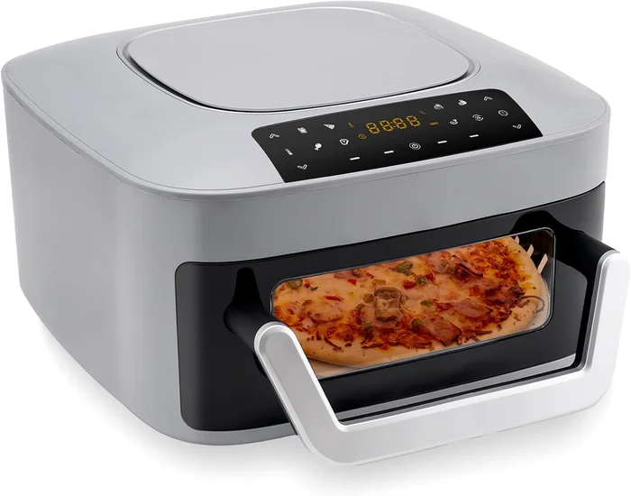 8-in-1 Air Fryer Top & Bottom Heating, 4QT Indoor Pizza Oven
