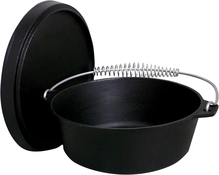 King Kooker 20 Quart Pre-Seasoned Cast Iron Dutch Oven with Lid and Wi