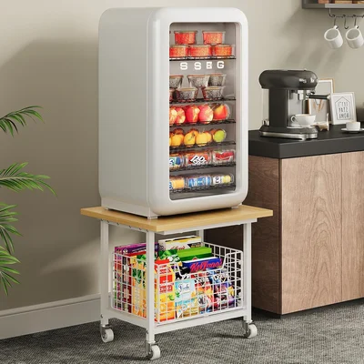 Mini Fridge Stand with Storage Wheels Max Load 300 LBS Heavy Microwave