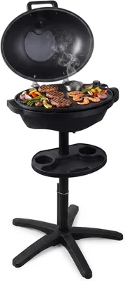 Artestia 1800W Electric Grill with Lid and Smoker Box for Apartment Ba
