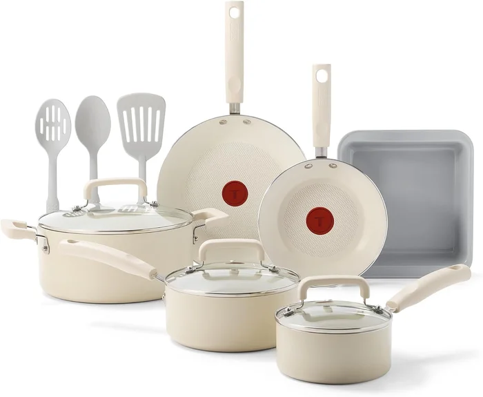 T-fal Signature Nonstick 12 Piece Cookware Set Oven Safe 350F Dishwash