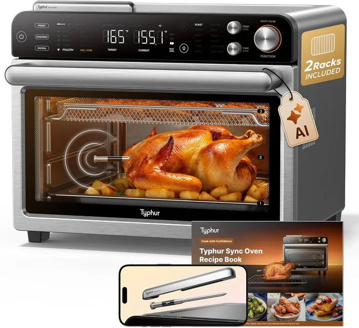 Typhur Sync Air Fryer Oven with Smart AI Wireless Probe 360 Turbo Conv