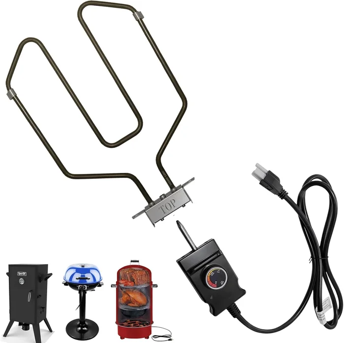 1650W Electric Smoker Heating Element with Adjustable Thermostat Contr