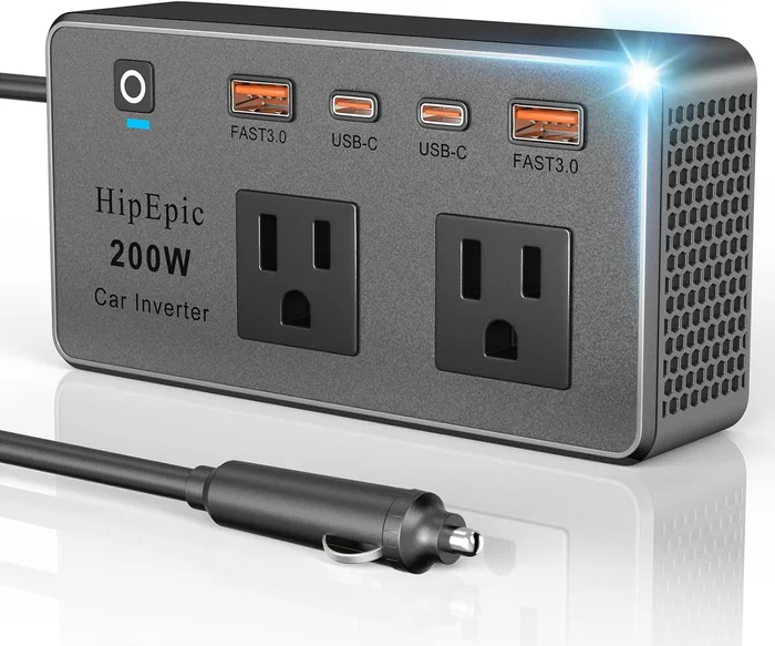 200W Multi-Port Car Power Inverter Small Auto Outlet Adapter for Home 