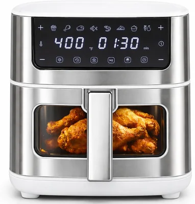 Simple Deluxe 6.34 Qt 8-in-1 Digital Air Fryer with Visible Window and