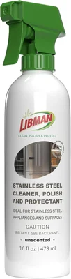 LIBMAN Stainless Steel Cleaner, Polish and Protectant Spray, 16 oz Bot