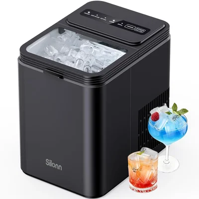 Silonn Bullet Ice Maker Countertop with 26.5 lbs/24H Capacity, 8 Cubes
