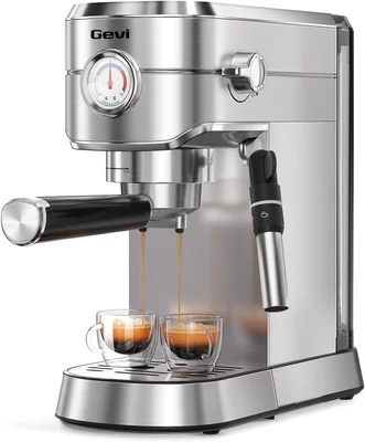Gevi 20 Bar Espresso Machine with Milk Frother Compatible with Pods an