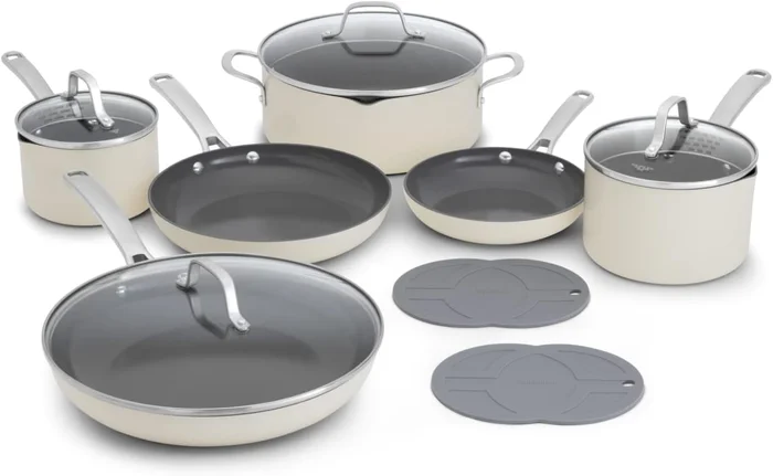 Calphalon Ceramic Nonstick 12 Piece Cookware Set PFAS Free Dishwasher